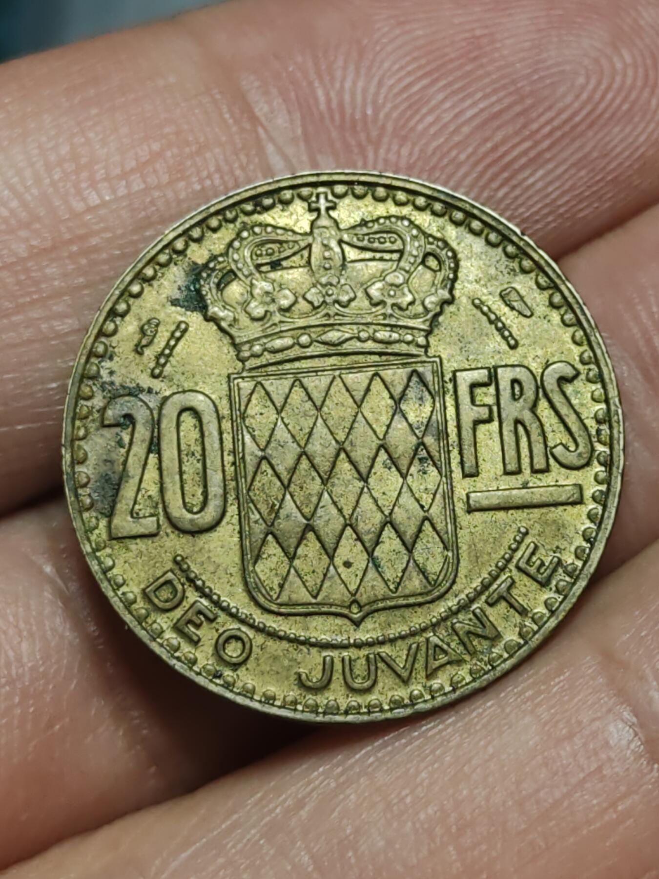 2026年第三十八场(总第二百零七场）外国好品散币场(免佣金) 摩纳哥🇲🇨1950年20法郎(兰尼埃三世第一套，首发年仅发行2年)