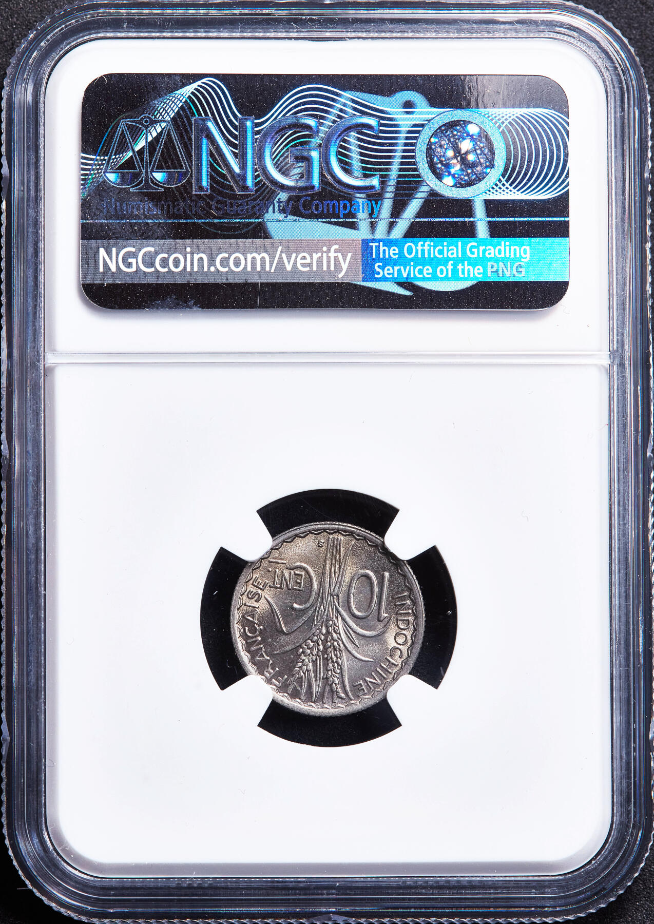 【俄甄集藏】2026年(050)04-01星期三 晚 19:30 全场包邮 法属印度支那1941年S版10分镍币，NGC MS64，转光品相