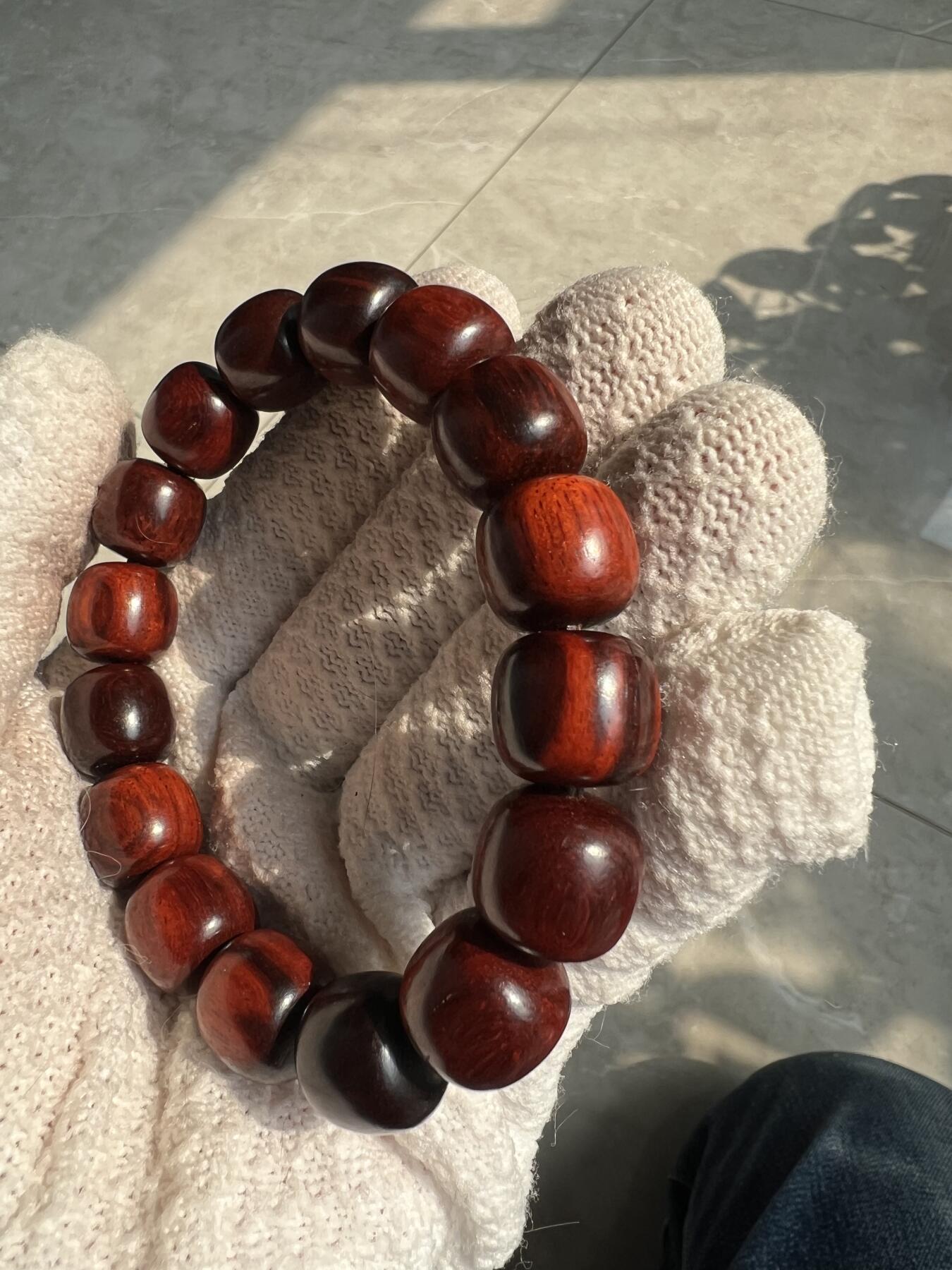 零元拍：印度小叶紫檀 老型珠 手串，13/14 妥妥的高油高密，檀香宜人