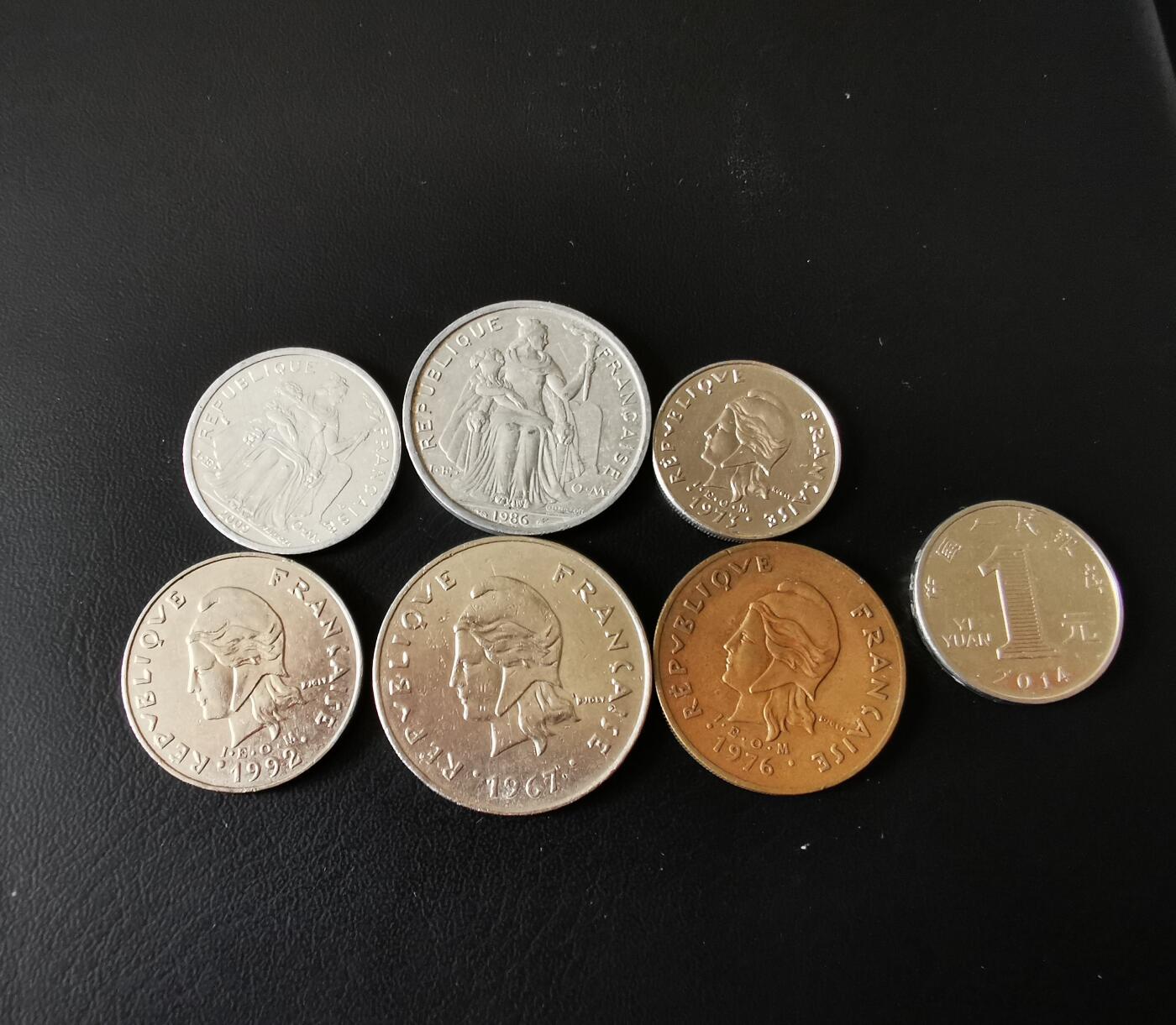 零零发外国硬币拍卖 无佣金 法属新喀里多尼亚一组