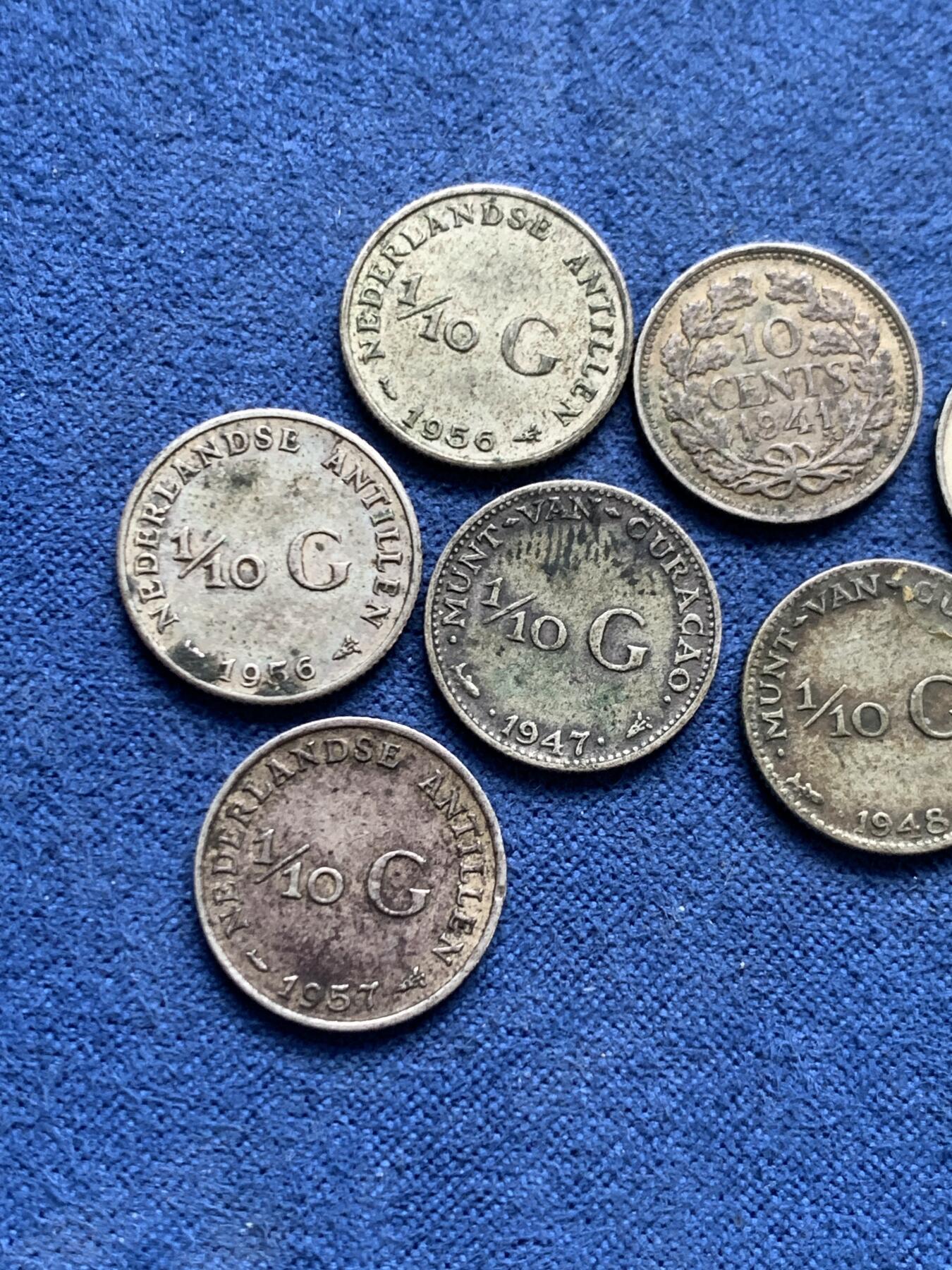 《竞宝斋》第475场 周日，周一 2场连拍 （全场包邮）欢迎送拍 九枚一组 葡萄牙/荷属银币 总重17.65g 640银