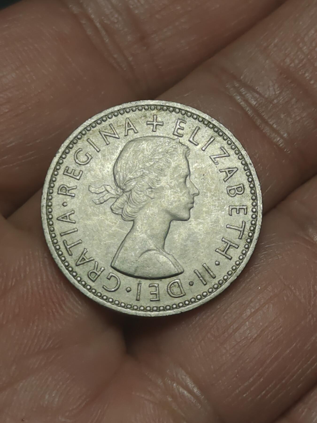 2026年第三十八场(总第二百零七场）外国好品散币场(免佣金) 英国🇬🇧1955年1先令(伊丽莎白二世青年桂冠第二版，苏格兰盾徽版)