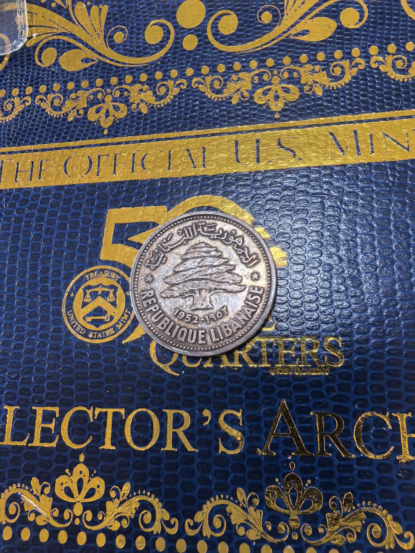 长老汇马年精选第十四场拍卖 1952黎巴嫩50皮阿斯特银币，4.9克600银