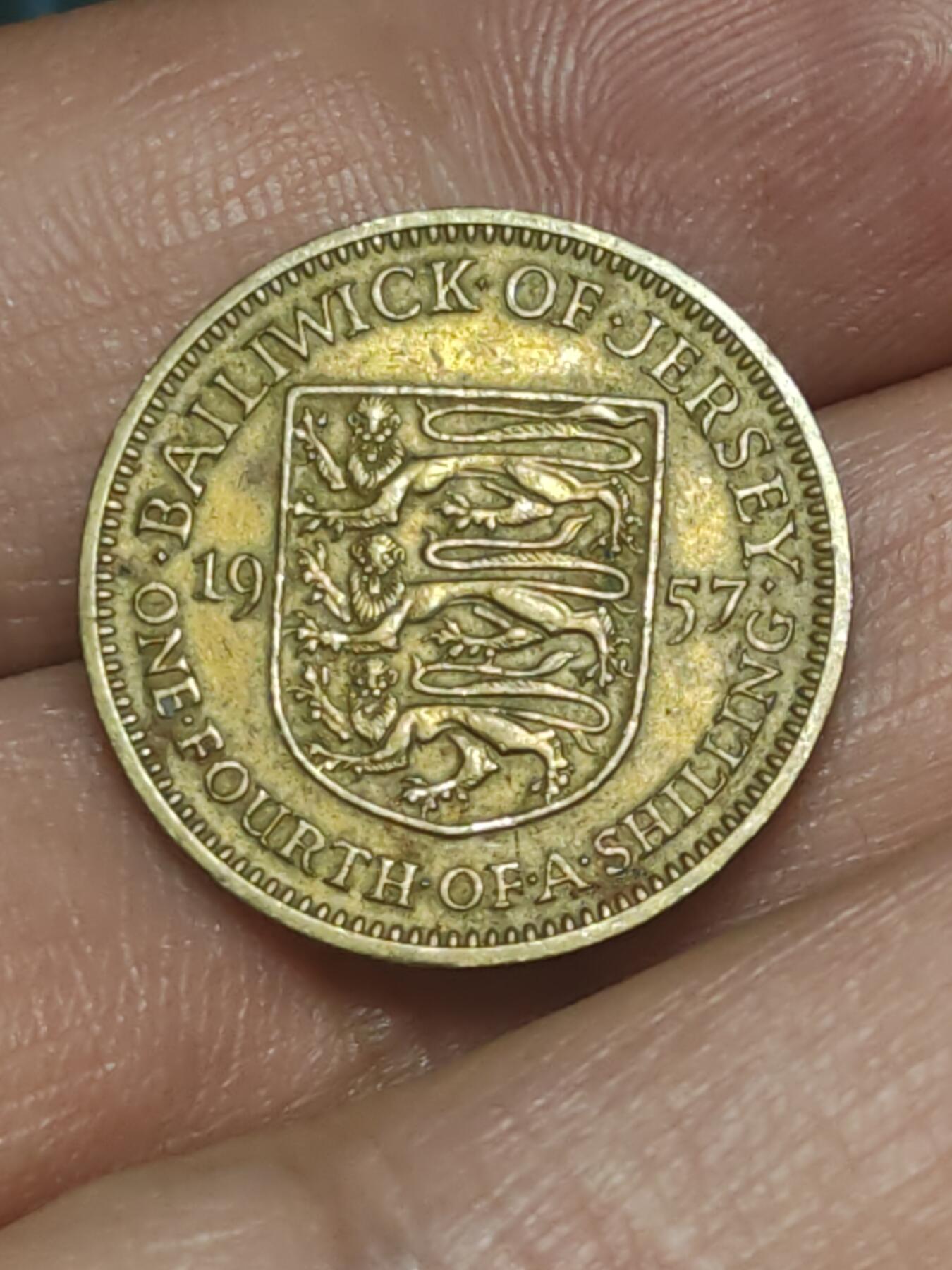 2026年第三十八场(总第二百零七场）外国好品散币场(免佣金) 英属泽西岛🇯🇪1957年1/4先令(伊丽莎白二世青年带冠第一版首发年)