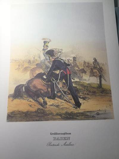 盛世勋华——号角文化勋章邮票专场拍卖第311期 - 大尺寸手绘图卡 巴登大公国骑乘炮兵 大A4尺寸 翻印自1848年出版《德意志陆军》一书