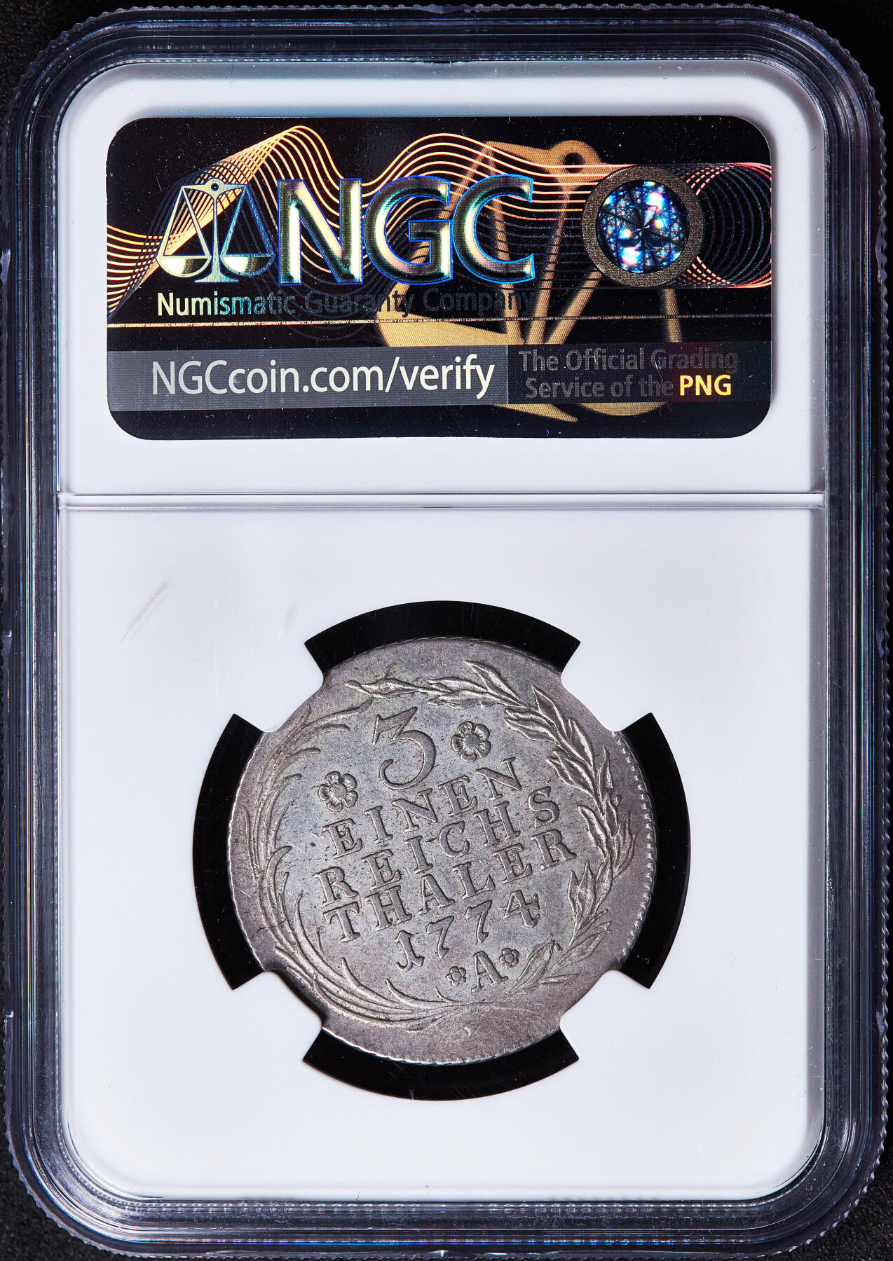 【俄甄集藏】2026年(050)04-01星期三 晚 19:30 全场包邮 神圣罗马帝国-德国普鲁士1774年A版腓特烈二世大帝1/3泰勒银币，NGC AUD，原味老包浆，细节犀利，疑似错杀，少见品种