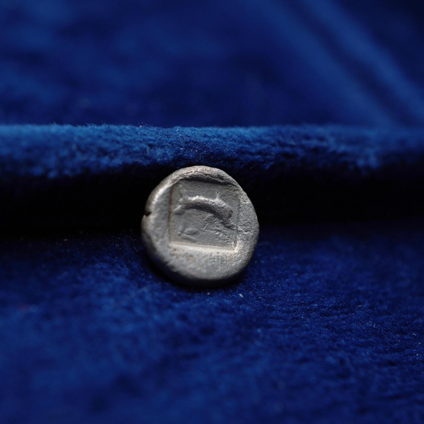 琋语集藏2026年04月欧洲古典打制币拍卖 古希腊阿提卡地区-海龟与海豚1奥波银币