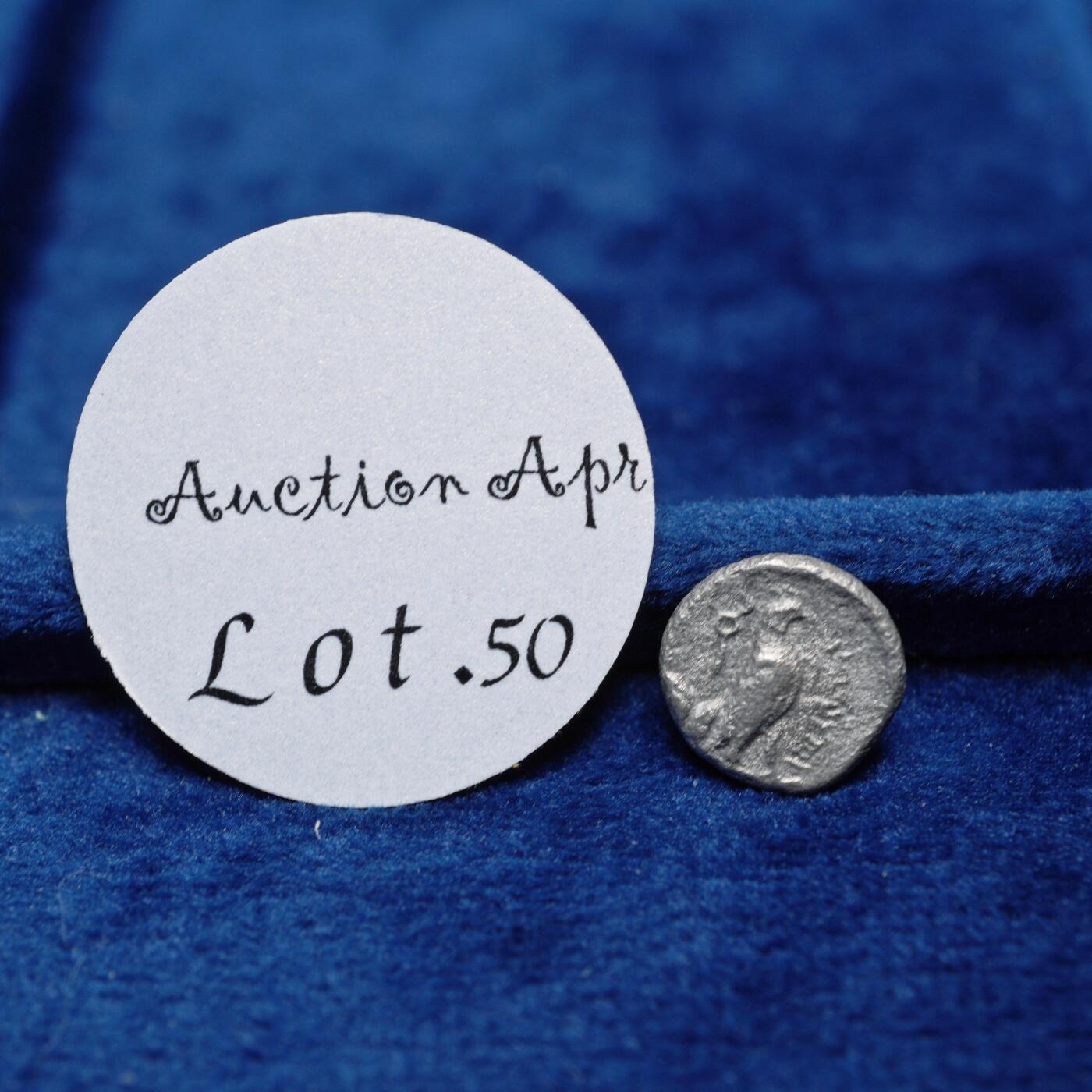 琋语集藏2026年04月欧洲古典打制币拍卖 古希腊巴克特里亚王国-雅典娜与雄鹰奥波银币