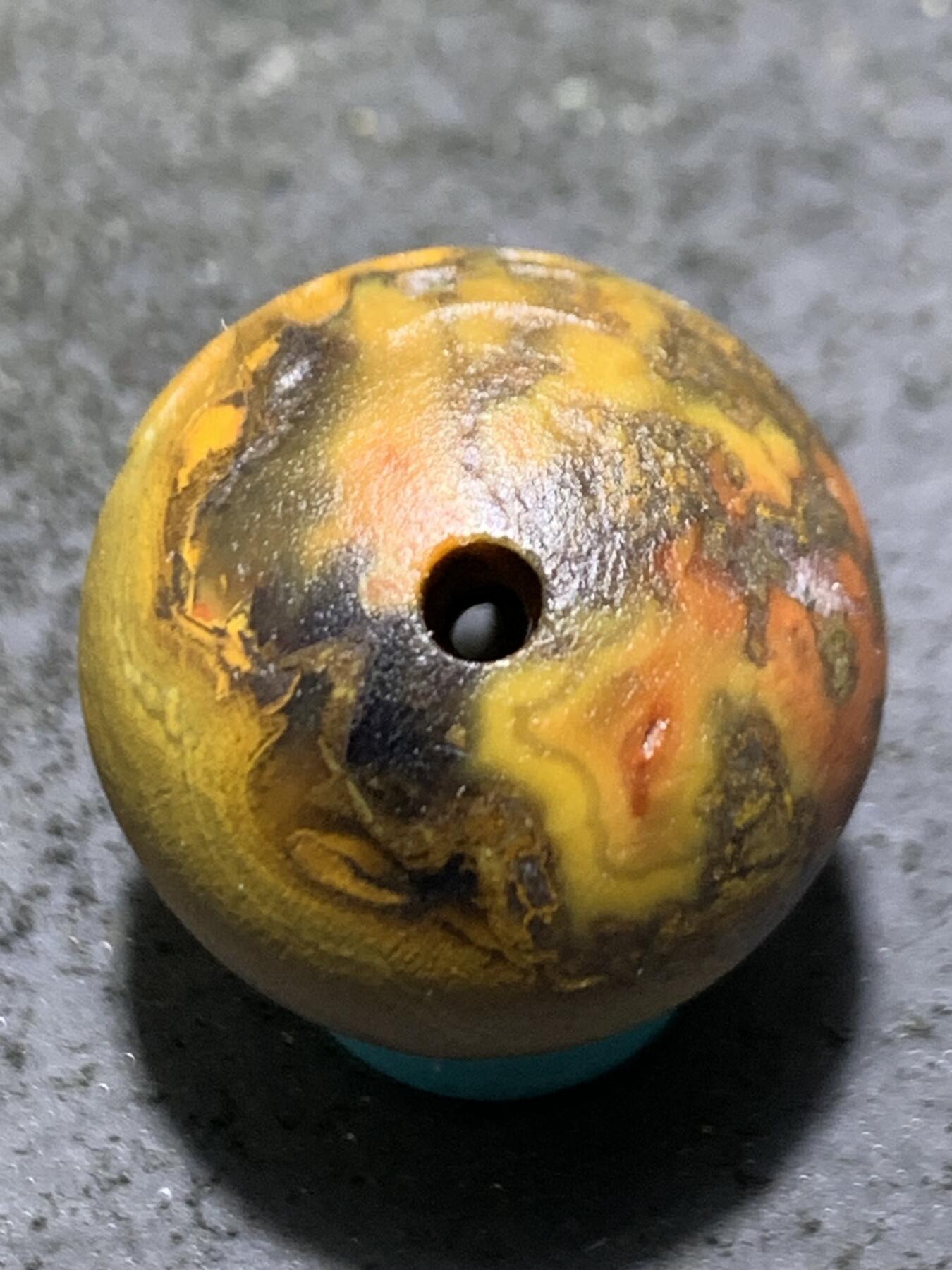 精美亚光风化纹天眼图案战国红玛瑙手工雕刻福字2.0单珠一颗！