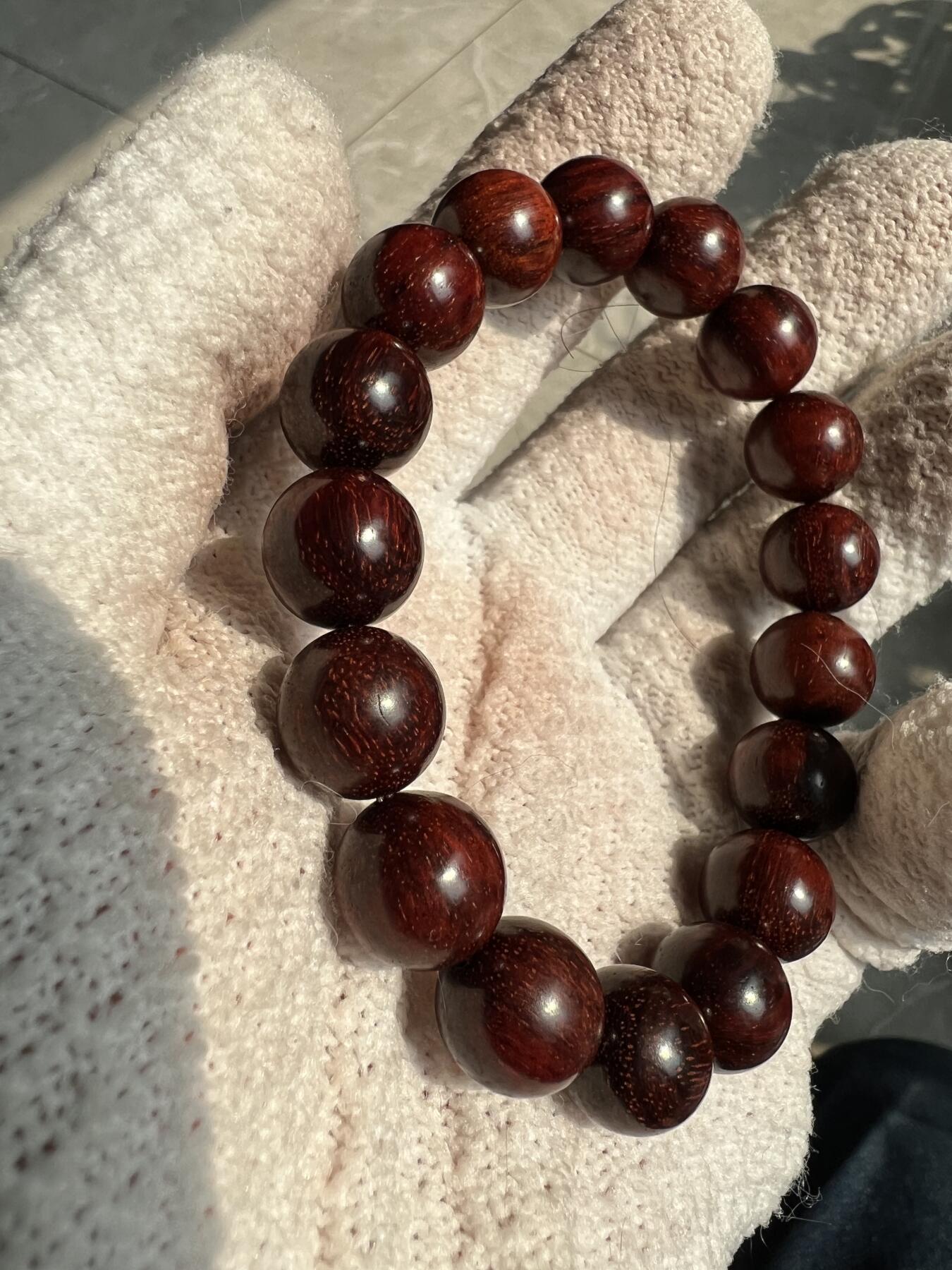 零元拍：印度小叶紫檀 1.2满金星手串，妥妥的高油高密，檀香宜人