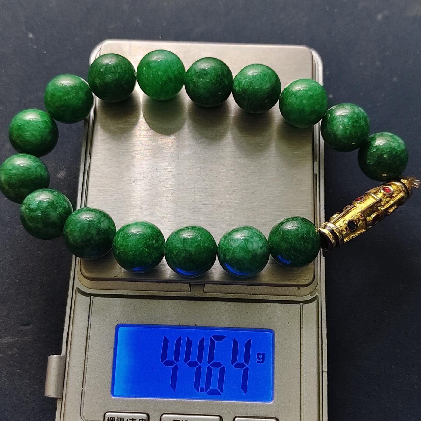 【全场包邮】纯粹捡漏拍516场【专场】 【杂件·自辨】青色不知名材质手串一组-带盒