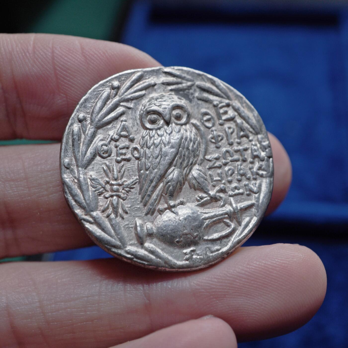 琋语集藏2026年04月欧洲古典打制币拍卖 古希腊阿提卡地区-新式雅典娜和猫头鹰4德银币