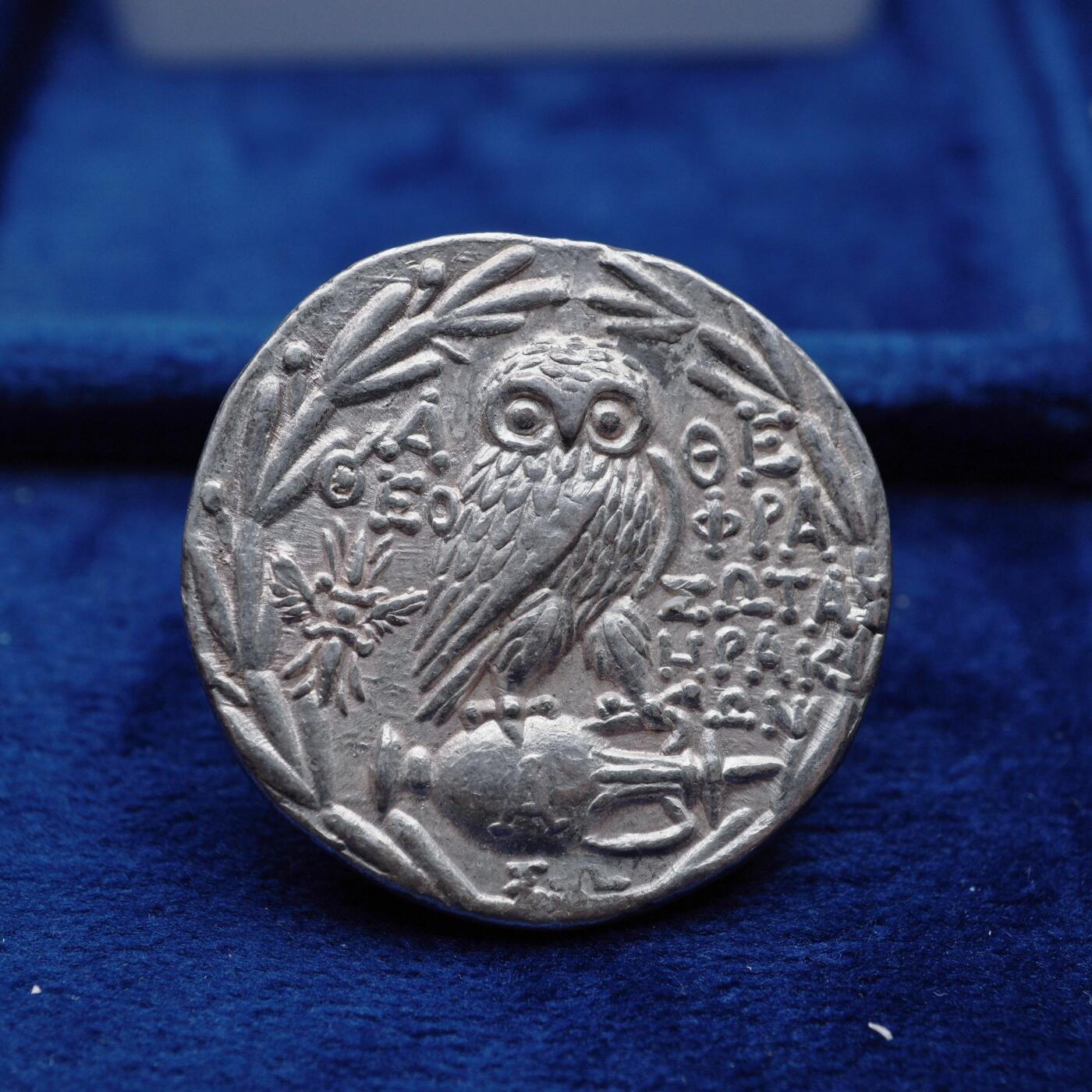 琋语集藏2026年04月欧洲古典打制币拍卖 古希腊阿提卡地区-新式雅典娜和猫头鹰4德银币