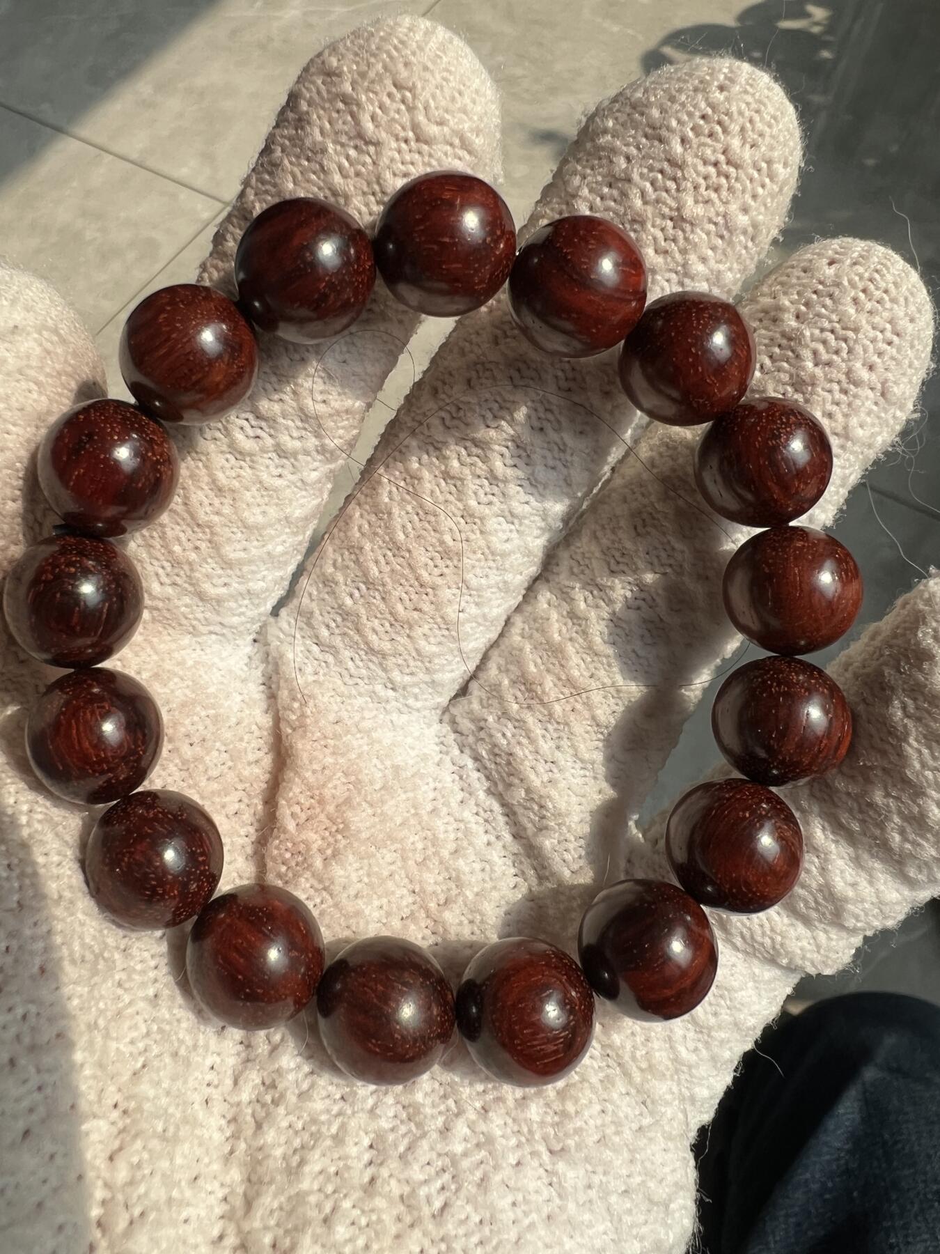 零元拍：印度小叶紫檀 1.2满金星手串，妥妥的高油高密，檀香宜人