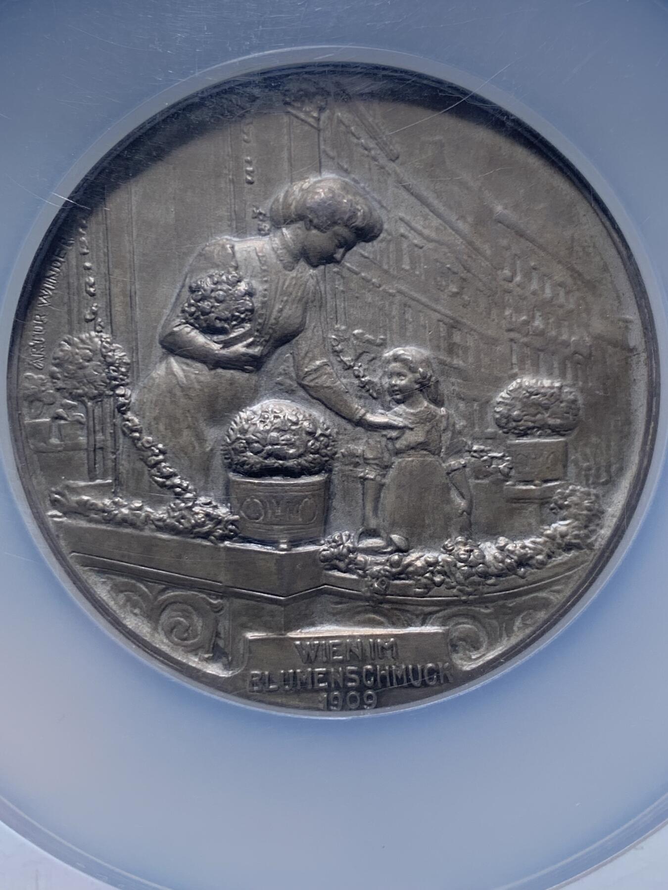 《竞宝斋》第475场 周日，周一 2场连拍 （全场包邮）欢迎送拍 NGC MS64 奥地利维也纳市长卡尔·吕格尔博士纪念银章 加大加厚盒