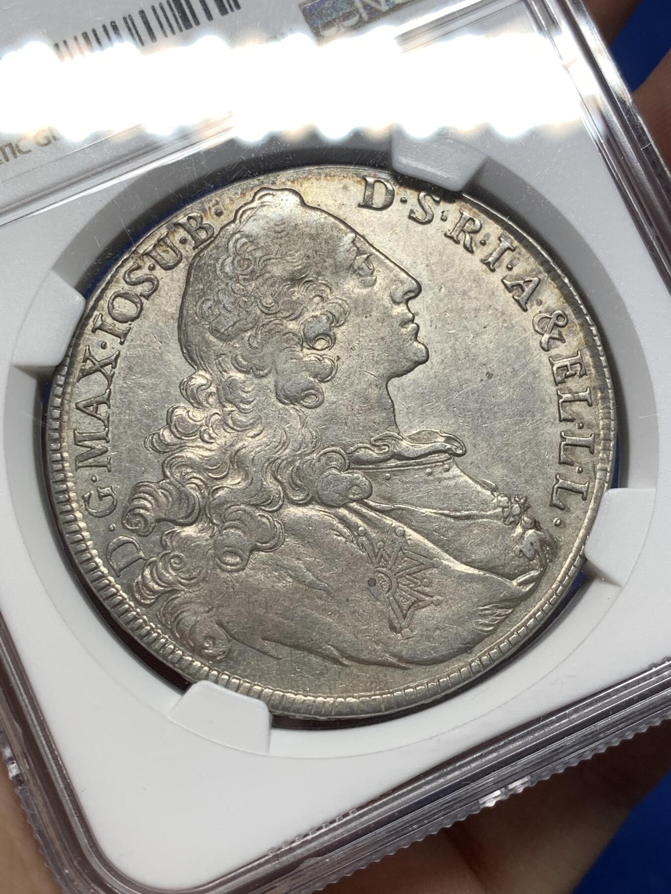 《竞宝斋》第475场 周日，周一 2场连拍 （全场包邮）欢迎送拍 NGC XF45 德国巴伐利亚1764年圣母抱婴泰勒 细节都可以 感觉能上au