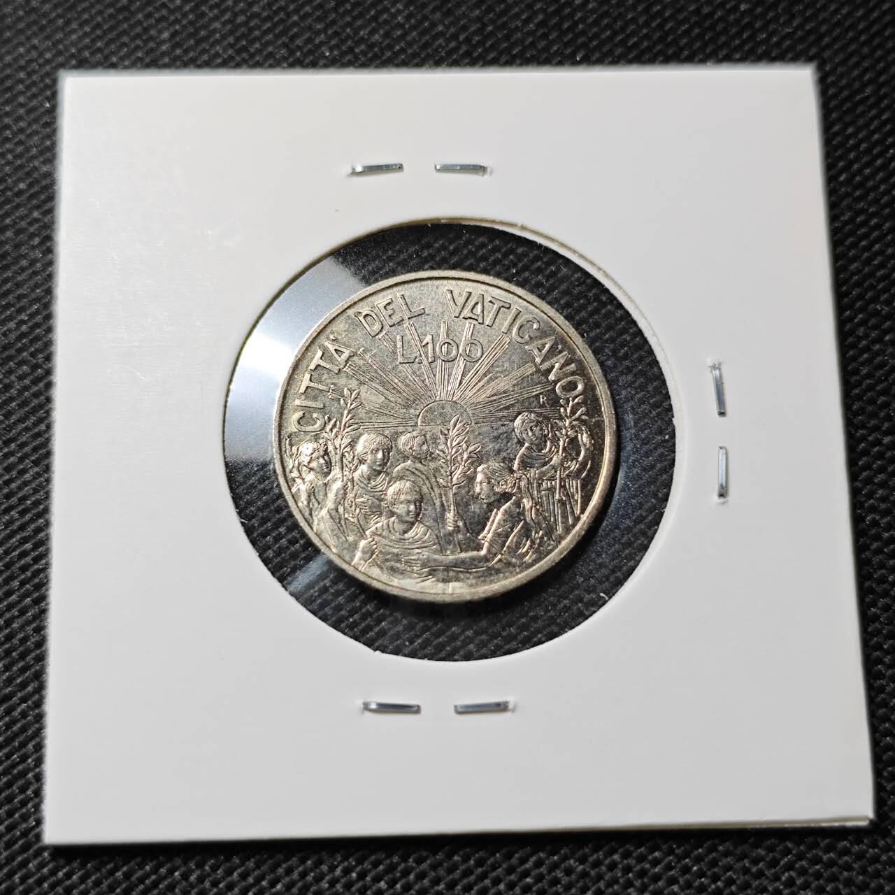 KK钱币收藏小铺  第412期 2月预留时间 周末发货 梵蒂冈100里拉 