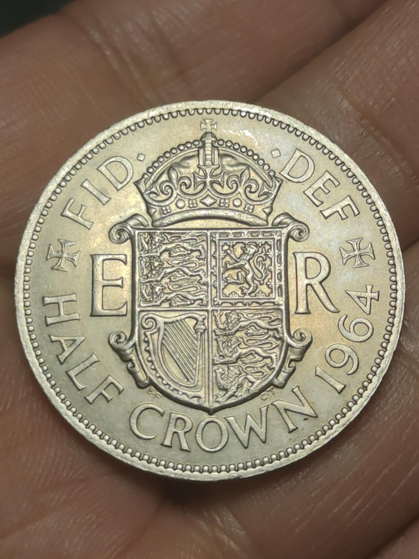 2026年第三十八场(总第二百零七场）外国好品散币场(免佣金) 英国🇬🇧1964年半克朗(伊丽莎白二世青年桂冠第二版)