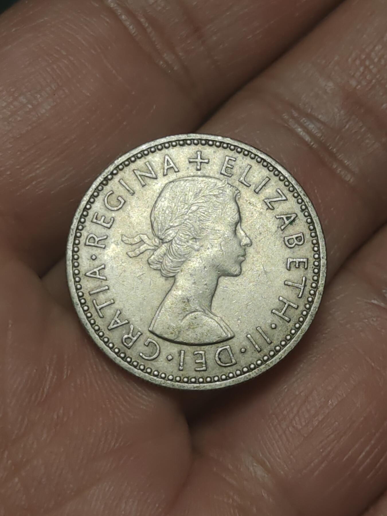 2026年第三十八场(总第二百零七场）外国好品散币场(免佣金) 英国🇬🇧1960年1先令(伊丽莎白二世青年桂冠第二版，英格兰盾徽版)