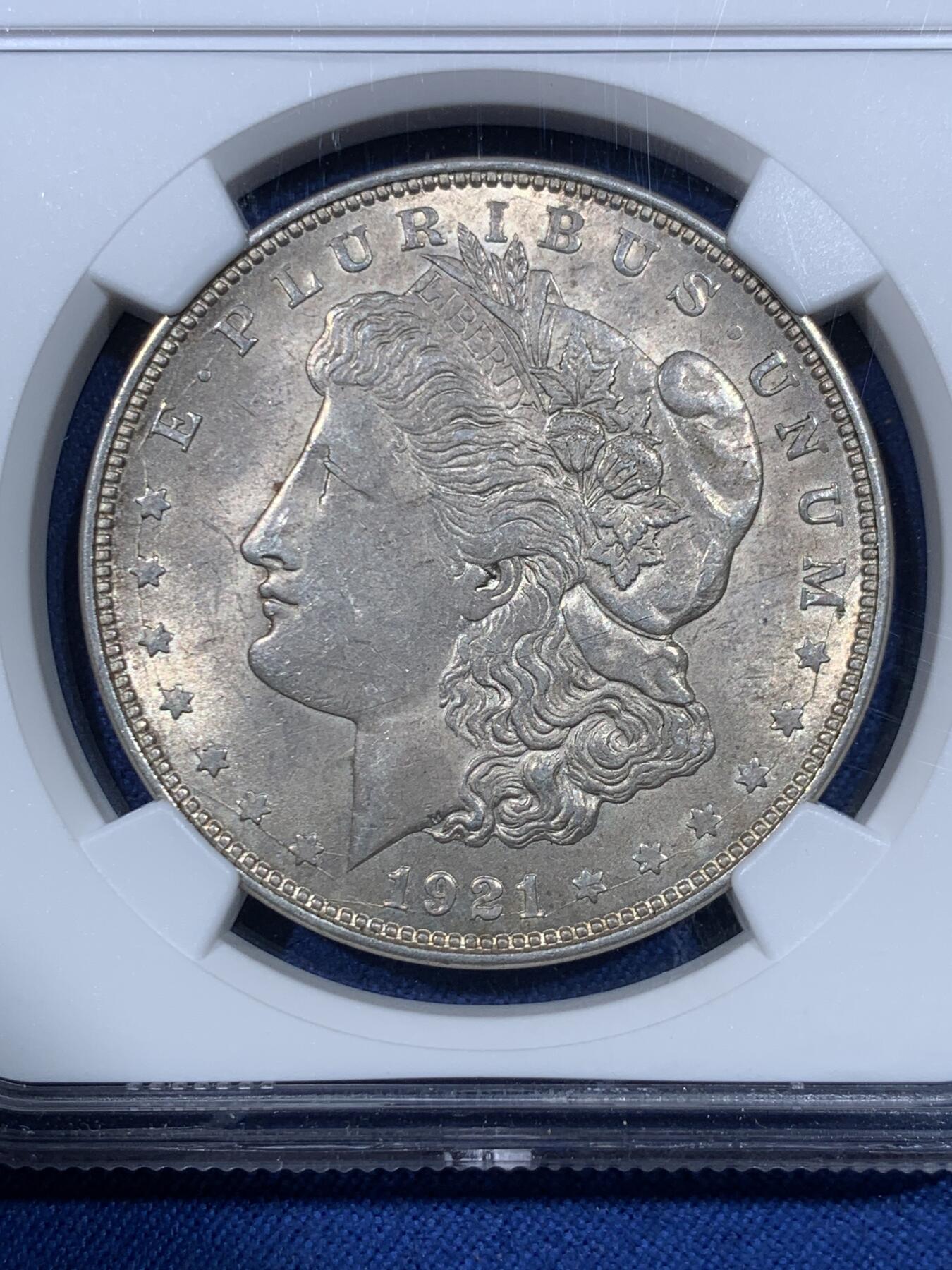 《竞宝斋》第475场 周日，周一 2场连拍 （全场包邮）欢迎送拍 NGC MS63 美国 1921年 摩根一元银币