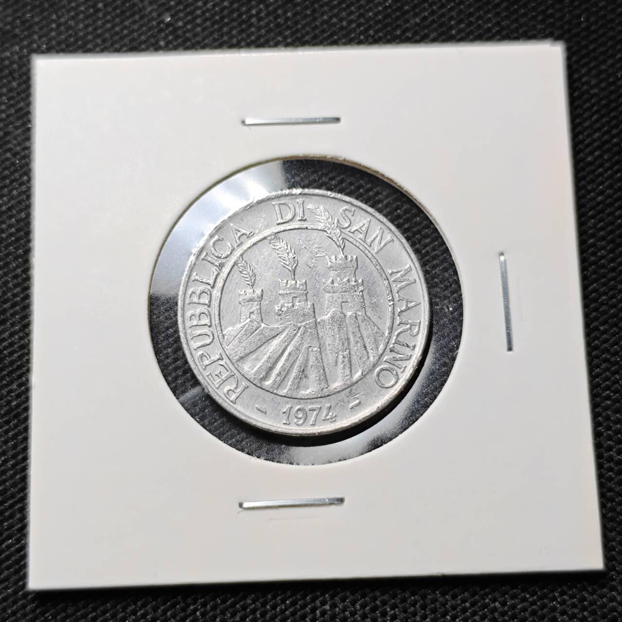 KK钱币收藏小铺  第412期 2月预留时间 周末发货 1974圣马力诺10里拉 