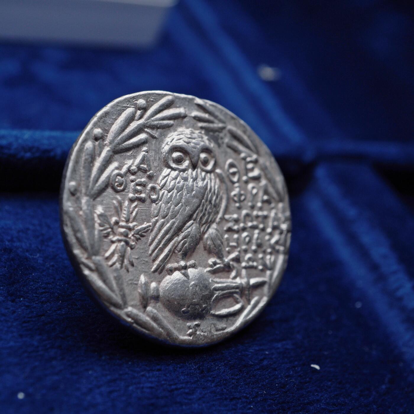 琋语集藏2026年04月欧洲古典打制币拍卖 古希腊阿提卡地区-新式雅典娜和猫头鹰4德银币