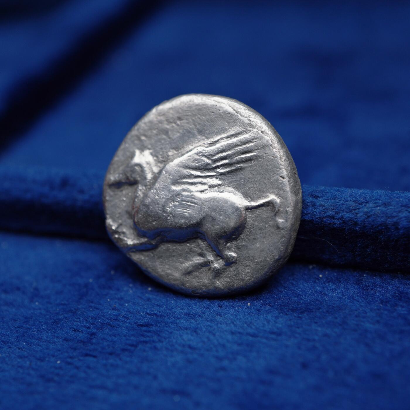 琋语集藏2026年04月欧洲古典打制币拍卖 古希腊阿卡纳尼亚-雅典娜和飞马1斯塔特银币