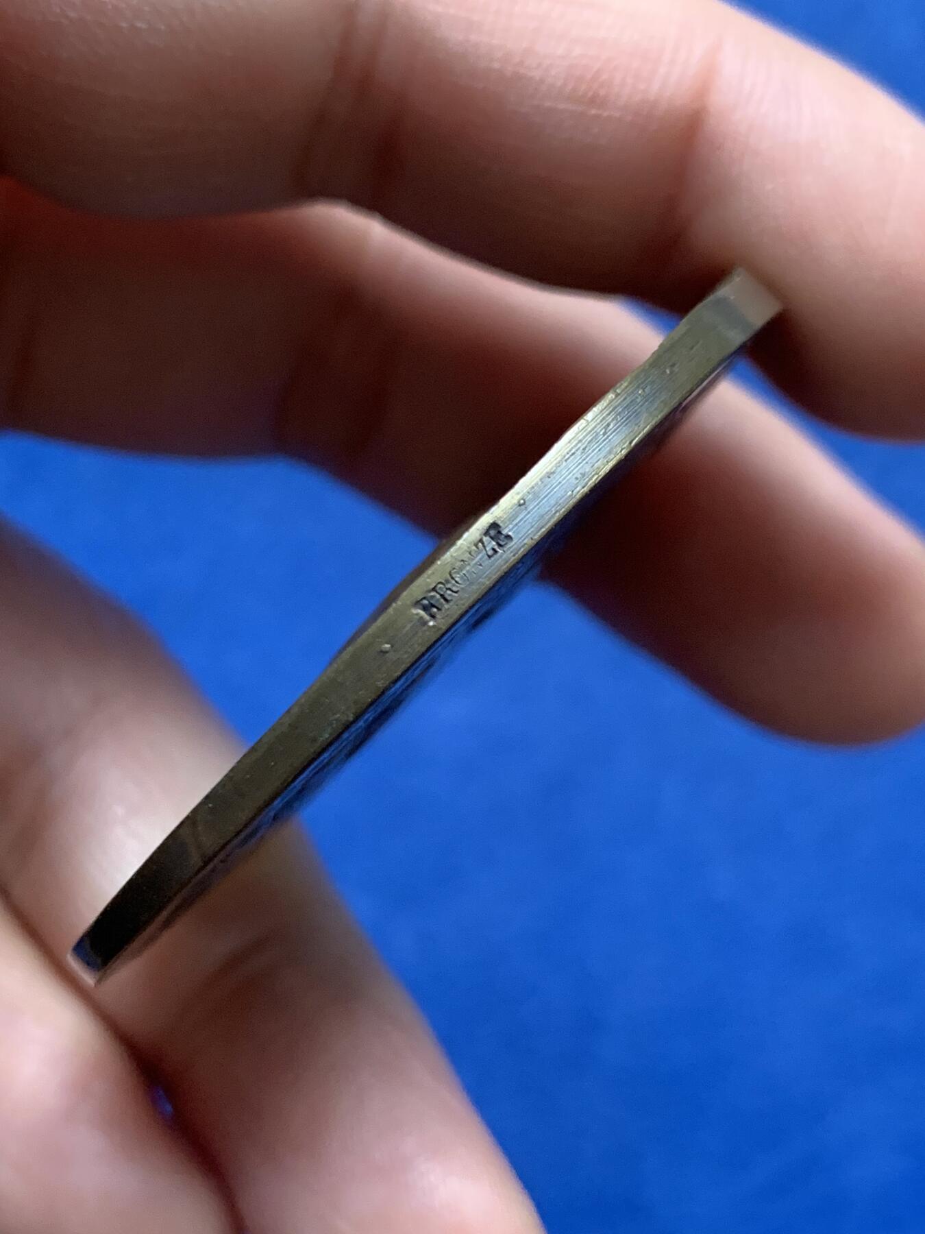 《竞宝斋》第475场 周日，周一 2场连拍 （全场包邮）欢迎送拍 名家名作 微笑天使铜章 47.5克 49.6mm 铜标边铭