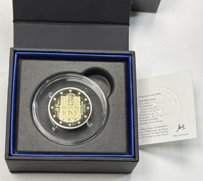 S&S Numismatic世界钱币-拍卖 第126期  法国2025年 巴黎圣母院 2欧元双色精制纪念币 盒证齐全
