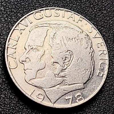 泉币菌-第217场-拍品多 请提前出价 - 瑞典1978年 1克朗铜镍币 卡尔十六世·古斯塔夫 25mm
