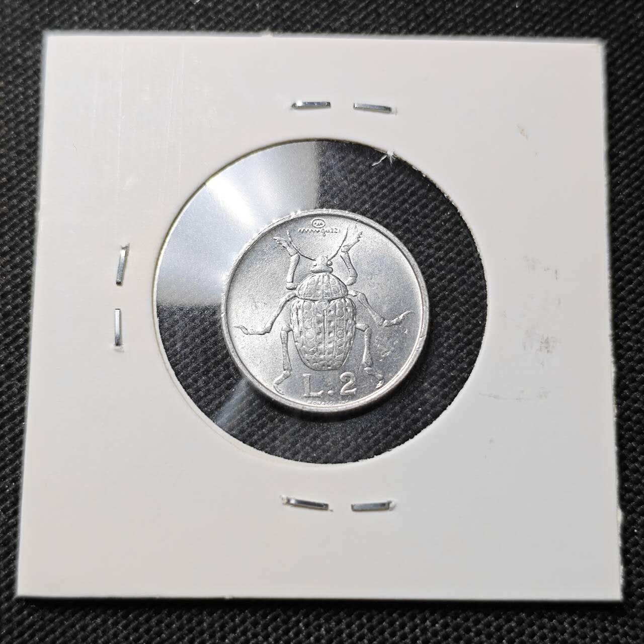 KK钱币收藏小铺  第412期 2月预留时间 周末发货 1974圣马力诺2里拉 