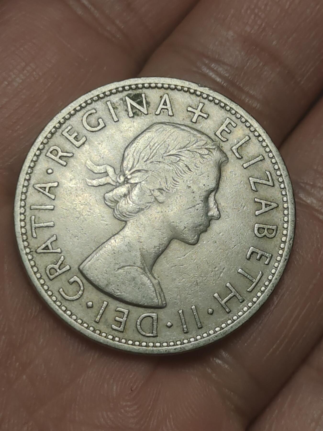 2026年第三十八场(总第二百零七场）外国好品散币场(免佣金) 少见年份–英国🇬🇧1954年半克朗(伊丽莎白二世青年桂冠第二版，首发年)