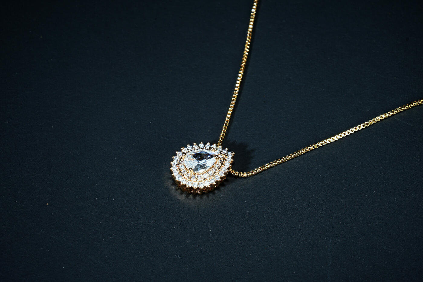 上海都达杂项专场六十九【全场包邮】 天然莫桑钻心形项链94-164