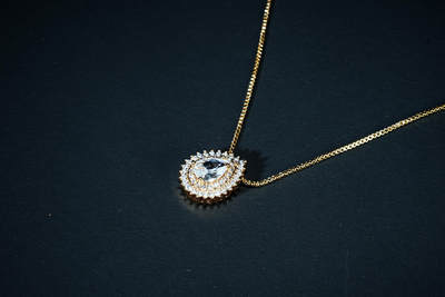 上海都达杂项专场102【全场包邮】  天然莫桑钻心形项链94-164