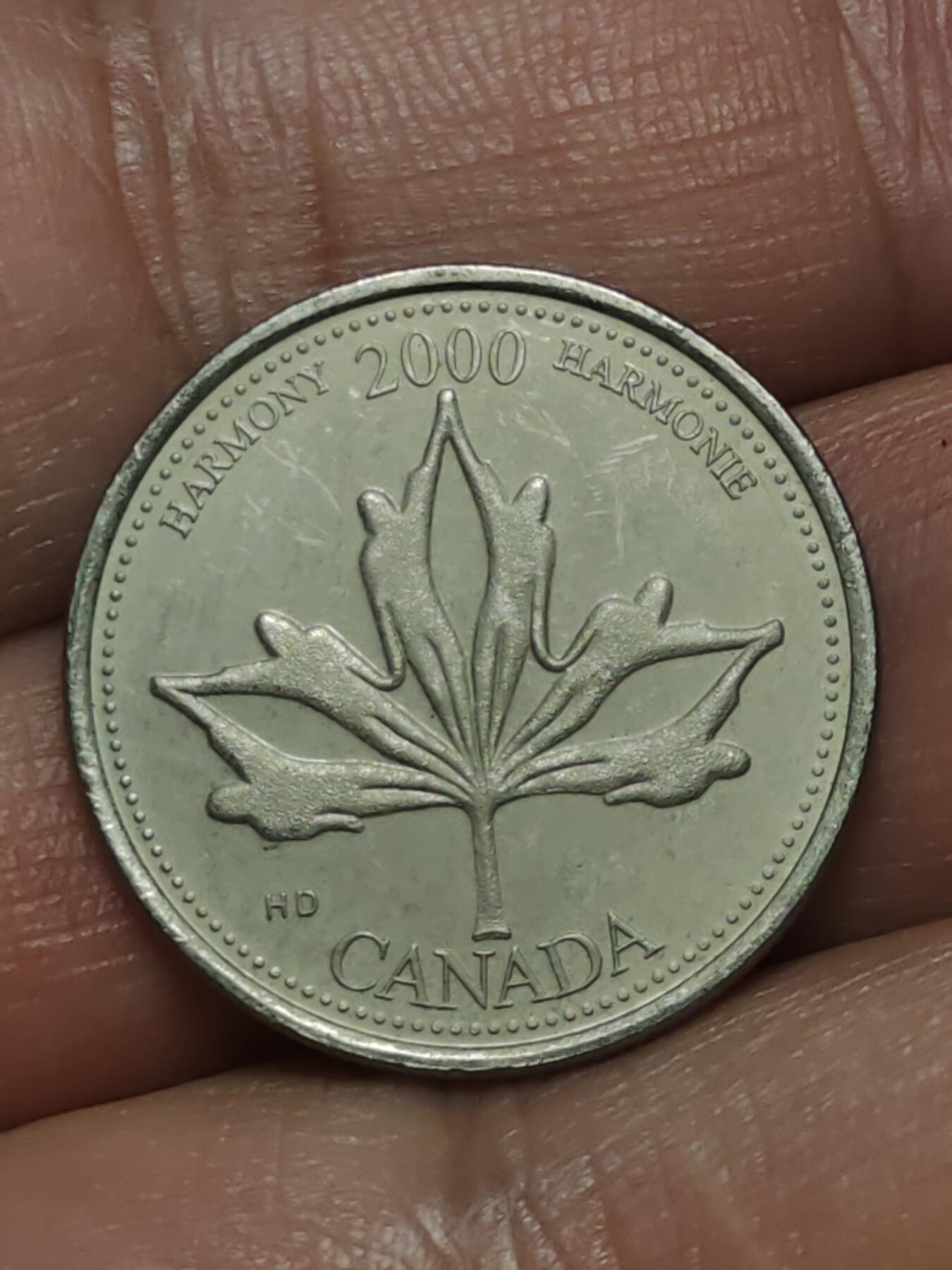 2026年第三十八场(总第二百零七场）外国好品散币场(免佣金) 加拿大🇨🇦2000单年份25分(千禧年纪念币，和谐主题)