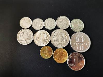 零零发外国硬币拍卖 无佣金 - 希腊混版一组
