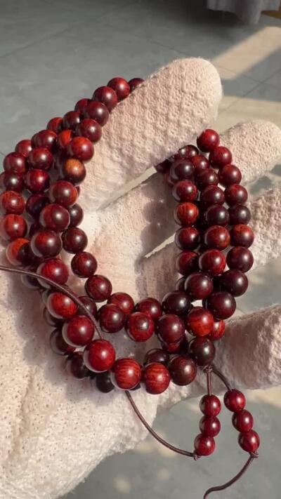 零元拍：小叶紫檀 108/0.8佛珠长串，妥妥的高油高密，檀香宜人