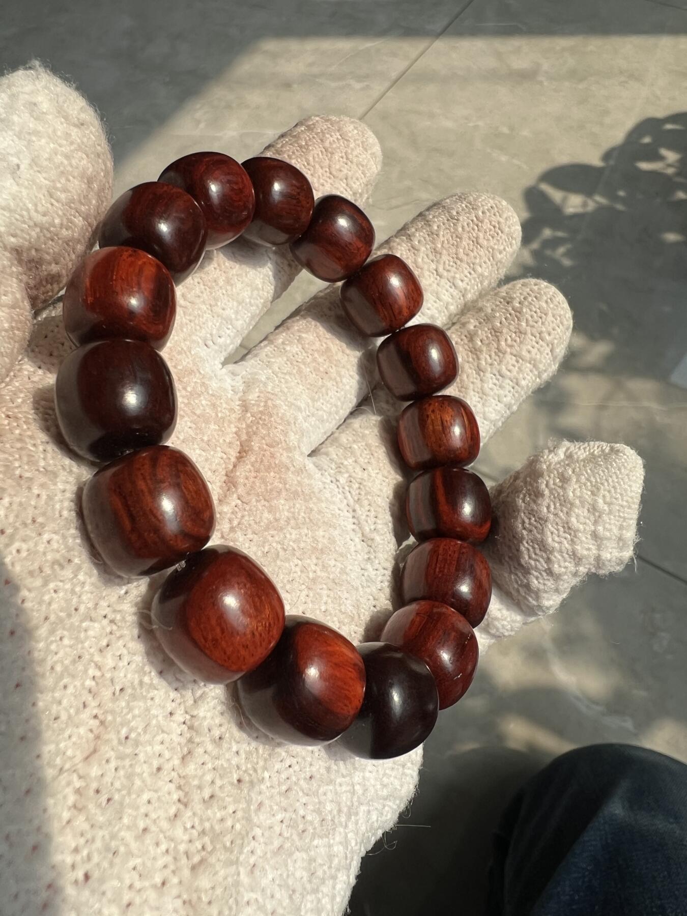 零元拍：印度小叶紫檀 老型珠 手串，13/14 妥妥的高油高密，檀香宜人