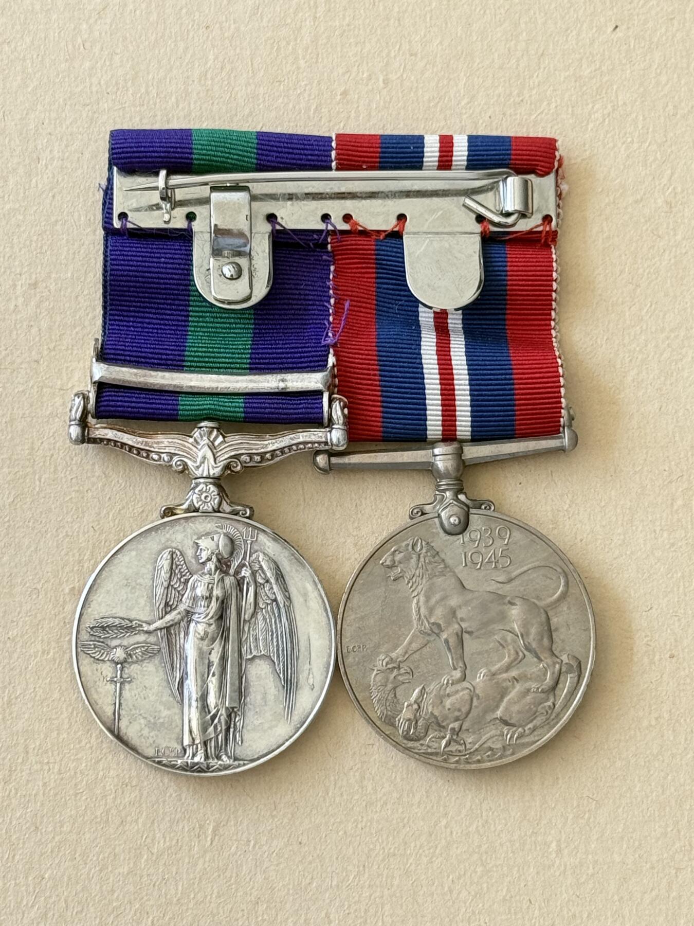 云宸嘉赏-勋臻文献佳藏优品精选场次（低佣 转发佣金红包） 英国乔治六世奖章联排 二战奖章➕陆军常规服役奖章（银质）带巴勒斯坦勋条！品相很好 ，授予皇家炮兵