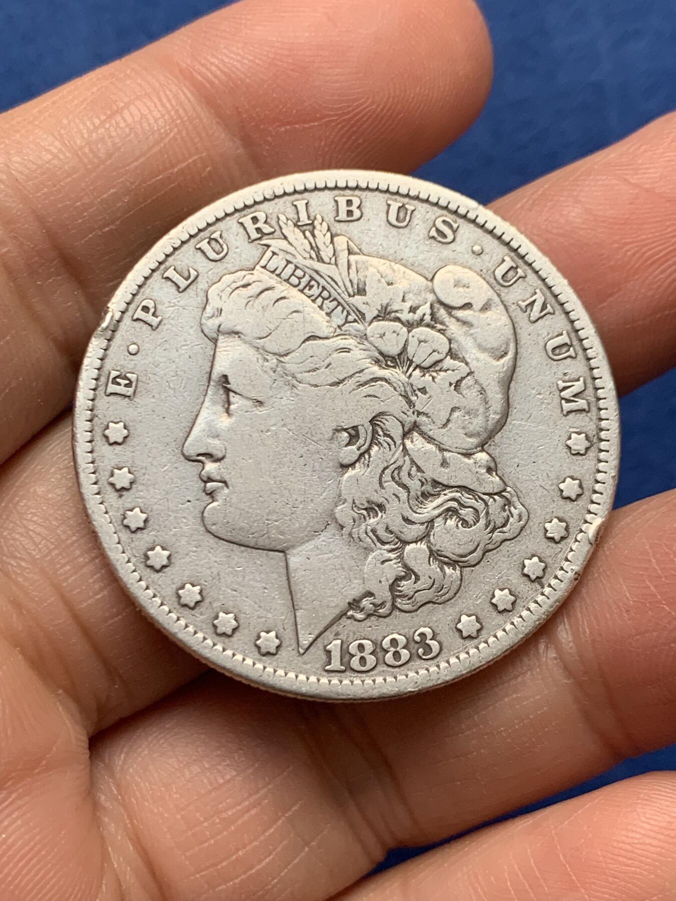 《竞宝斋》第475场 周日，周一 2场连拍 （全场包邮）欢迎送拍 美国1883年摩根1美元银币