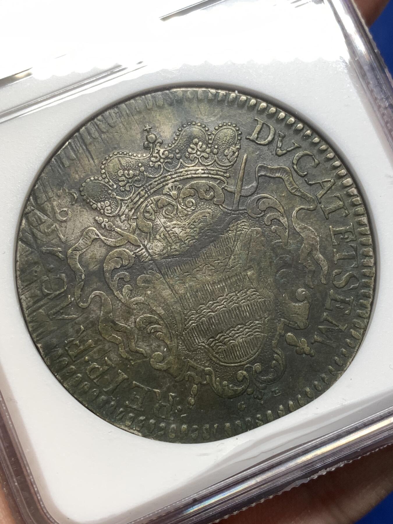 《竞宝斋》第475场 周日，周一 2场连拍 （全场包邮）欢迎送拍 NGC VFD 拉古萨共和国1763年一泰勒大银币 不多见的品种