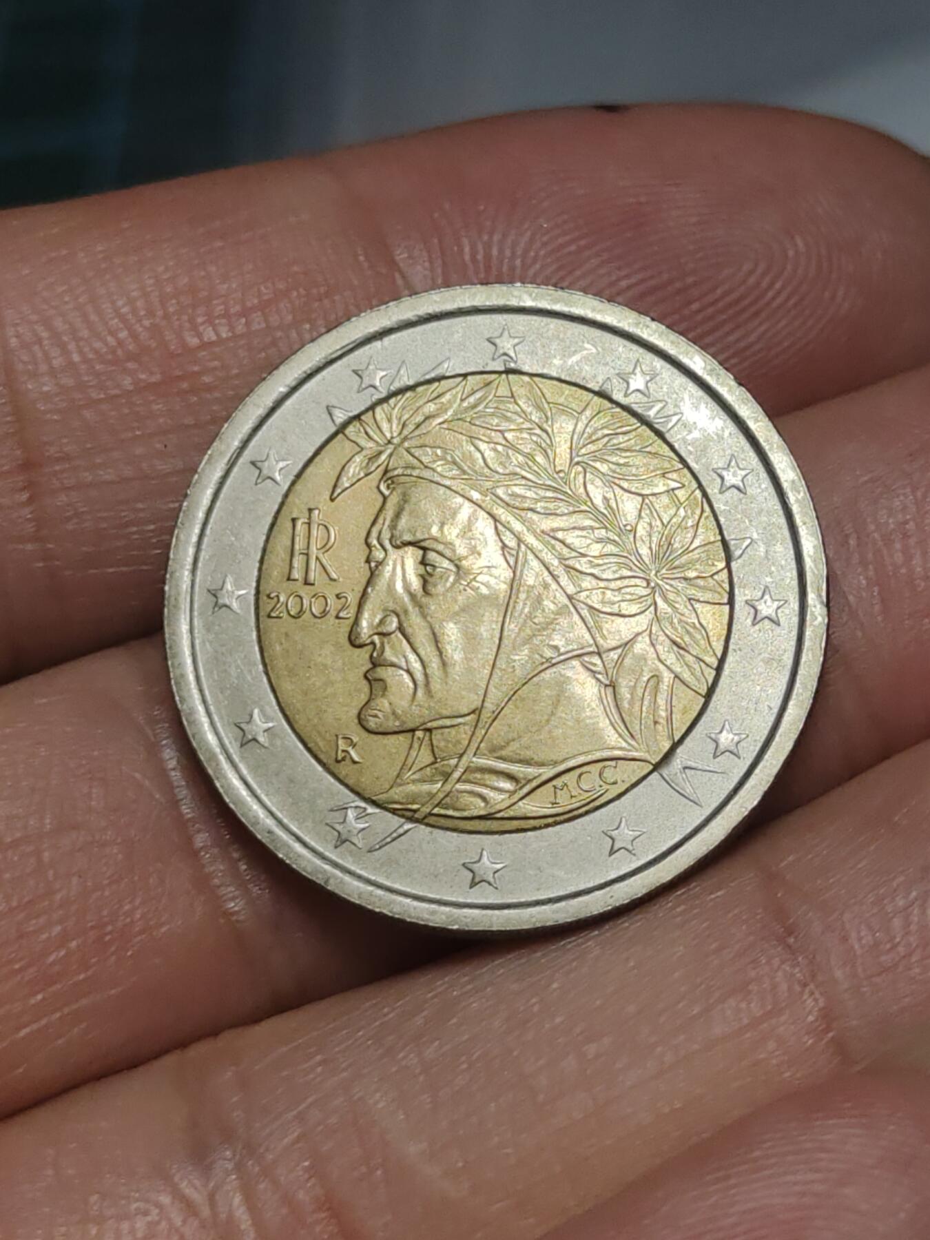 2026年第三十八场(总第二百零七场）外国好品散币场(免佣金) 意大利🇮🇹2002年2欧元(第一版欧洲地图，首发年)