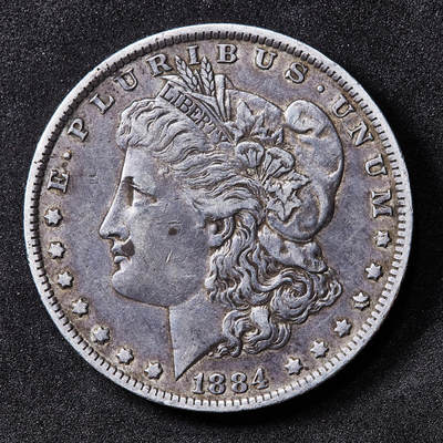 【俄甄集藏】2026年(050)04-01星期三 晚 19:30 全场包邮 - 美国1884年O版摩根1美元大银币，酱彩包浆