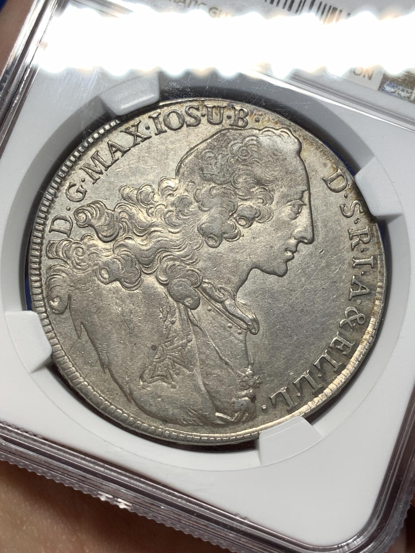 《竞宝斋》第475场 周日，周一 2场连拍 （全场包邮）欢迎送拍 NGC XF45 德国巴伐利亚1764年圣母抱婴泰勒 细节都可以 感觉能上au