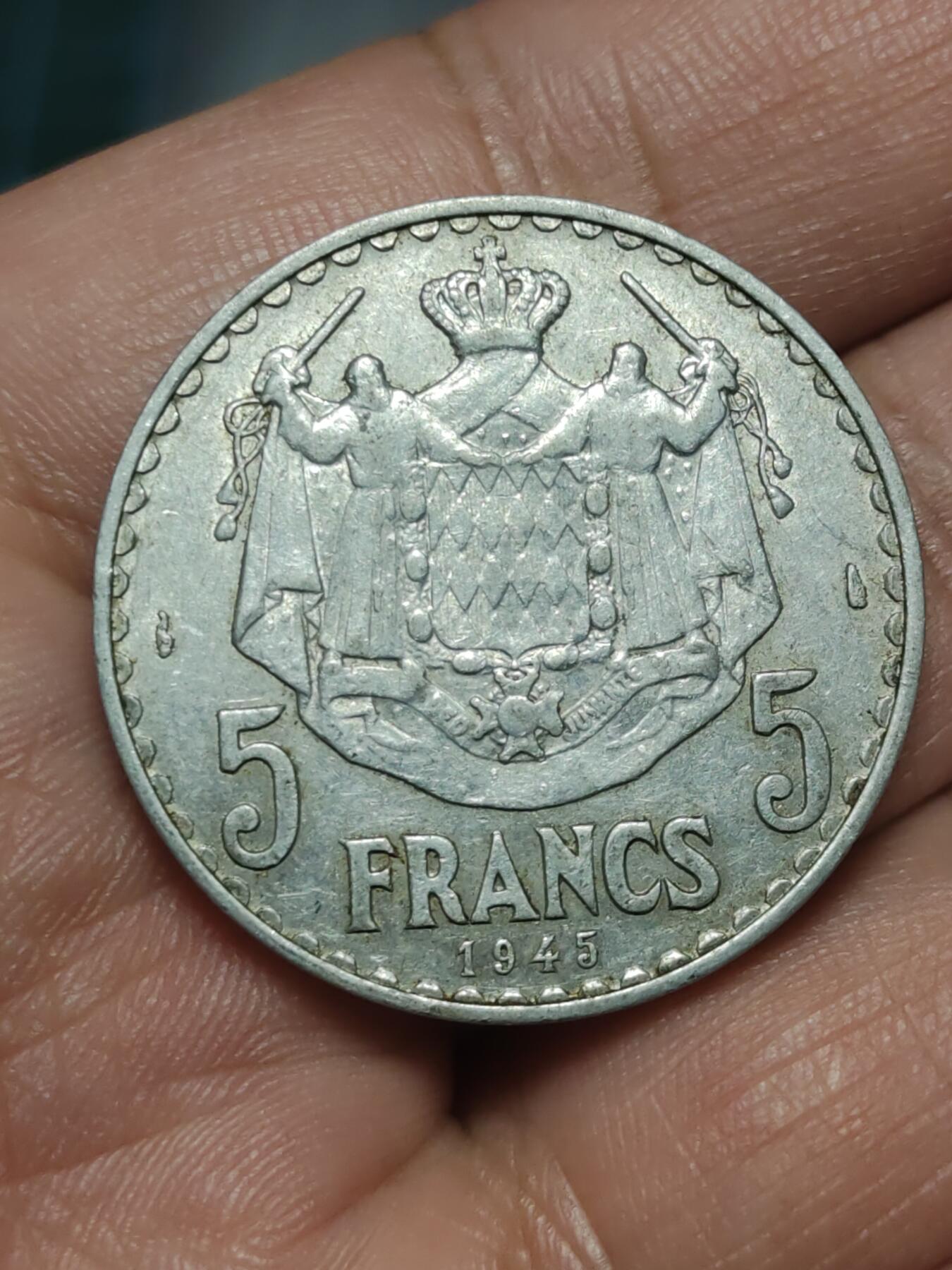 2026年第三十八场(总第二百零七场）外国好品散币场(免佣金) 摩纳哥🇲🇨1945年5法郎(路易斯二世第二套)