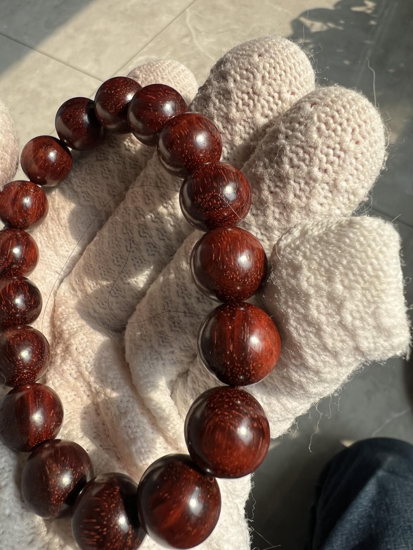 零元拍：印度小叶紫檀 1.2满金星手串，妥妥的高油高密，檀香宜人