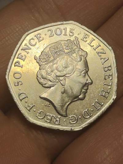 2026年第三十八场(总第二百零七场）外国好品散币场(免佣金) - 英国🇬🇧2015年50便士(1940不列颠之战75周年纪念币，第五版女王头像版)