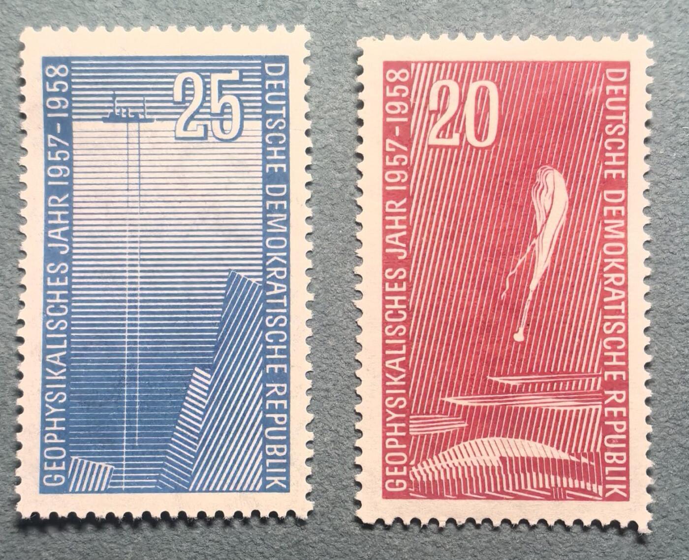 盛世勋华——号角文化勋章邮票专场拍卖第311期 东德邮政1958年发行 2全新票 国际地球物理年