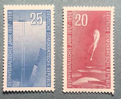 盛世勋华——号角文化勋章邮票专场拍卖第311期 - 东德邮政1958年发行 2全新票 国际地球物理年