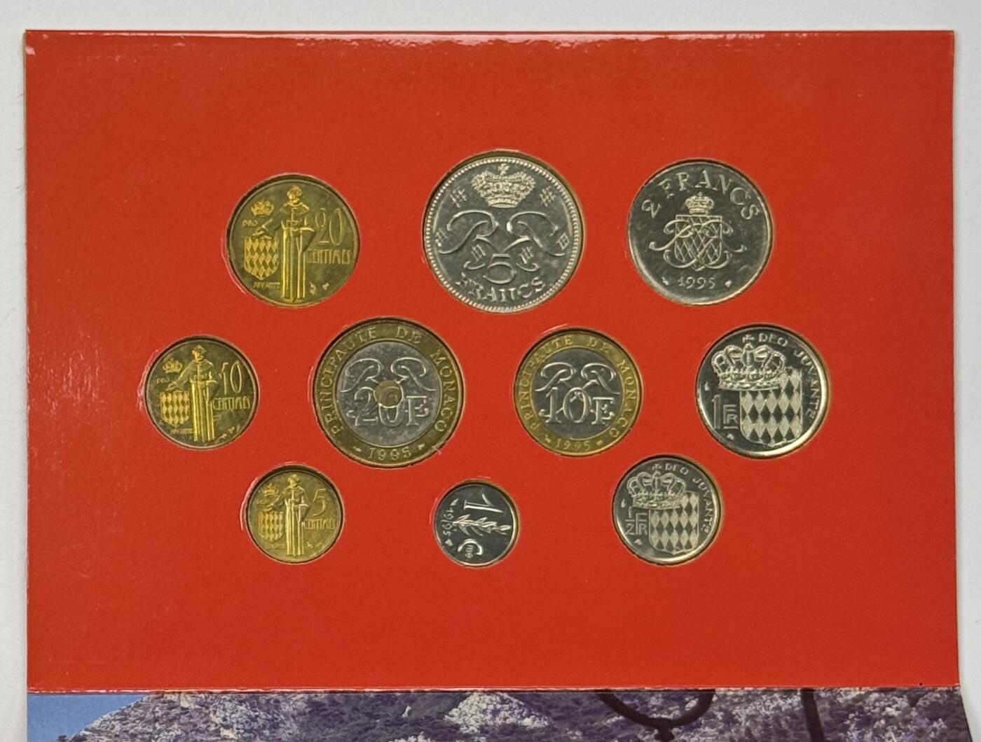 S&S Numismatic世界钱币-拍卖 第123期  摩纳哥1995年 最后的摩纳哥法郎 10枚关门套币 官方卡币